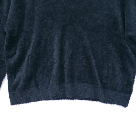Halogen Women Black Mohair Fuzzy Cropped Soft Sweater Plus Size 100% Nylon - Picture 4 of 15